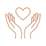 Icône illustrant un accompagnement psychologique avec deux personnes se soutenant mutuellement.